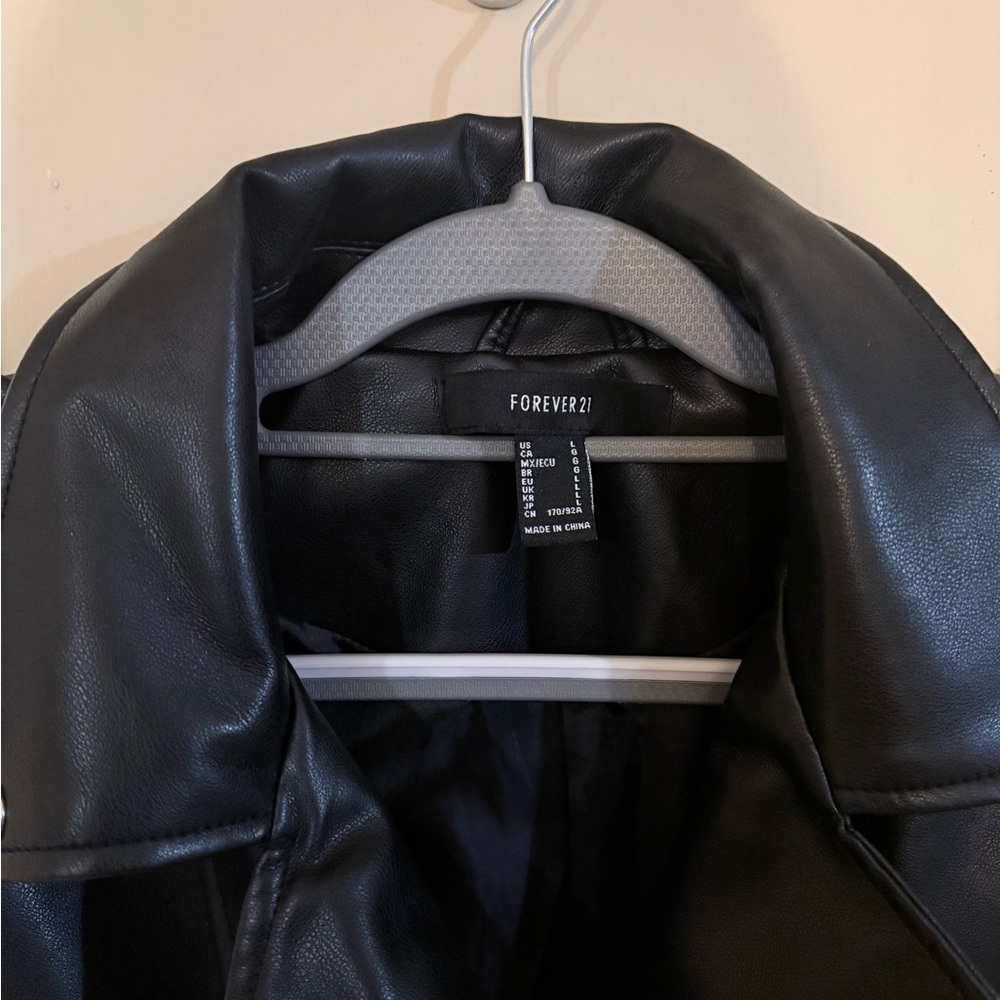 Forever 21 Black Leather Moto Jacket - Picture 2 of 6